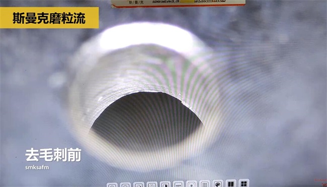鋁合金<a href='http://520fjw.com' target='_blank'><u>交叉孔去毛刺</u></a>，<a href='http://520fjw.com' target='_blank'><u>流體拋光機</u></a>約20秒一個