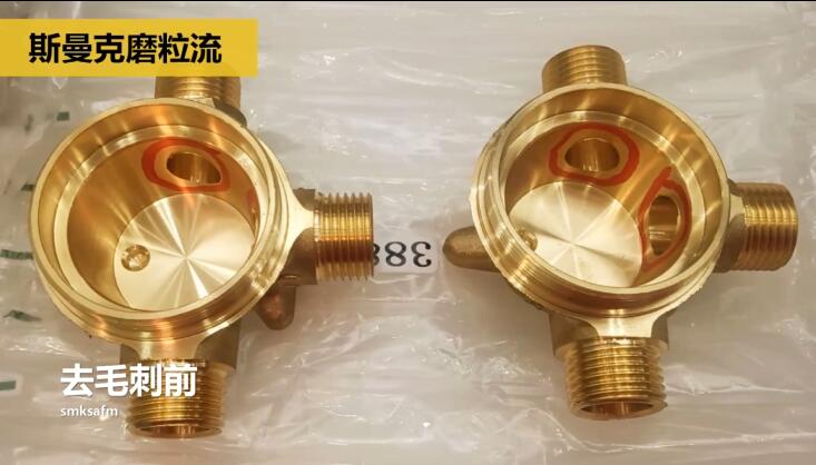 用磨粒流不怕劃傷，銅三通<a href='http://520fjw.com' target='_blank'><u>交叉孔去毛刺</u></a>